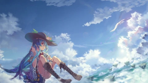 Tenshi Hinanawi 比那名居天子 Touhou - Free Live Wallpaper