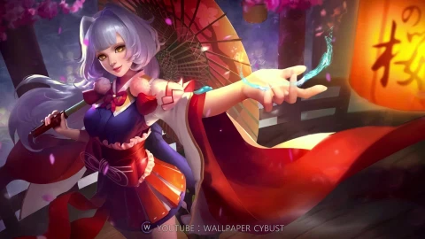 Kagura Cherry Witch for steam - Free Live Wallpaper