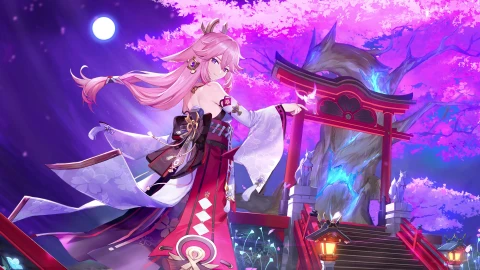 Genshin Impact Yae Miko 4 Cybust PC - Free Live Wallpaper