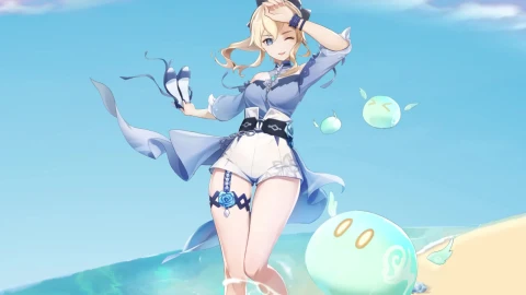 Genshin Impact Jean Swimsuit Sea Breeze Dandelion PC - Free Live Wallpaper