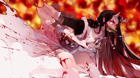 Demon Slayer Kimetsu no Yaiba 鬼滅の刃Nezuko Kamado 竈門禰豆子 - Free Live Wallpaper