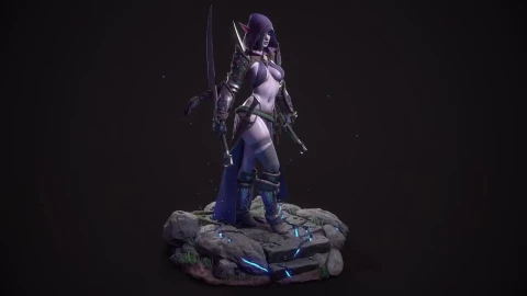 a dark elf with a slightly overwhelming love - Free Live Wallpaper