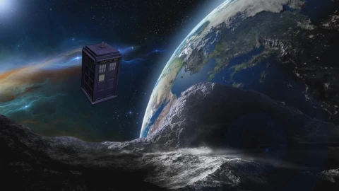 Tardis over Moon - Free Live Wallpaper