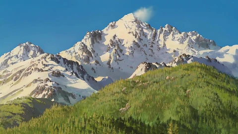 MountainGhibli W2xEX VFI mp4 2x RIFE RIFE40 120fps waifu2x 3840x2160 mp4 - Free Live Wallpaper