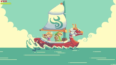 Zelda Wind Waker Pixel - Free Live Wallpaper