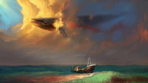 Fantasy Whale in The SKy Live Wallpaper - Free Live Wallpaper