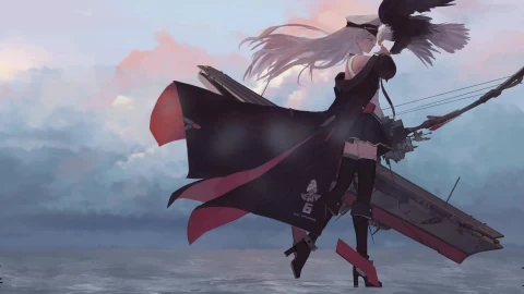 Azurlane Cybust Enterprise With Eagle Pc - Free Live Wallpaper