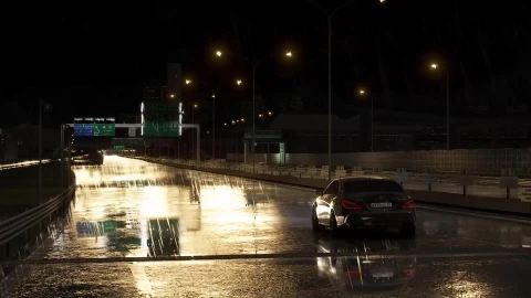 CLS 63 in rain Assetto Corsa - Free Live Wallpaper