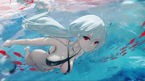明日方舟 斯卡蒂 swimming girl Live Wallpaper - Free Live Wallpaper