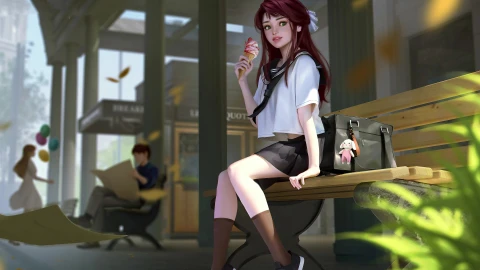 闲暇时的小息 Resting Girl Live Wallpaper - Free Live Wallpaper