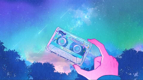 Cassette Tape Night Animation - Free Live Wallpaper