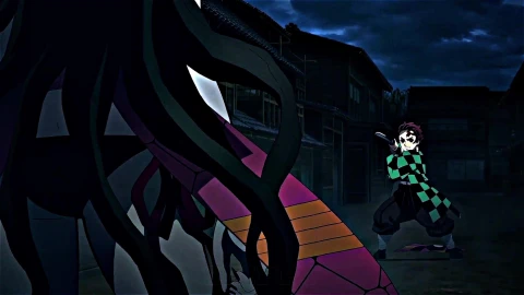 Tanjiro Kamado vs Daki CC 4K - Free Live Wallpaper