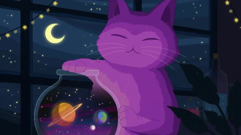 Purrple Cat Multiverse Live Wallpaper - Free Live Wallpaper