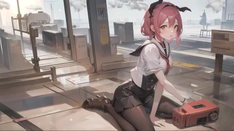 Black Jk Girl In The Factory - Free Live Wallpaper