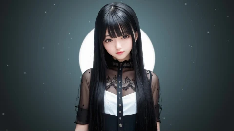 Chinese Girl With Black Hair - Free Live Wallpaper