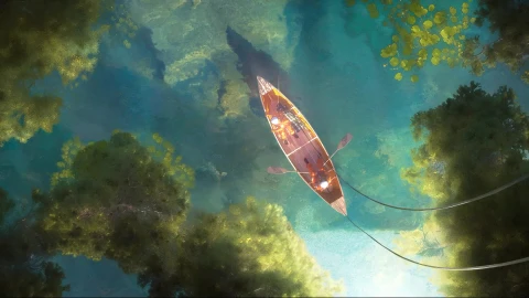 Two Astronauts In A Boat Live Wallpaper - Free Live Wallpaper
