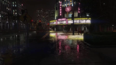 4K Downtown Theater Rain Live Wallpaper Free - Free Live Wallpaper