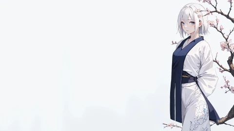 Kimono Girl Minimalist 4K Live Wallpaper - Free Live Wallpaper