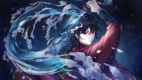 Giyuu Fourth Form Striking Tide Kimetsu No Yaiba Live Wallpaper - Free Live Wallpaper