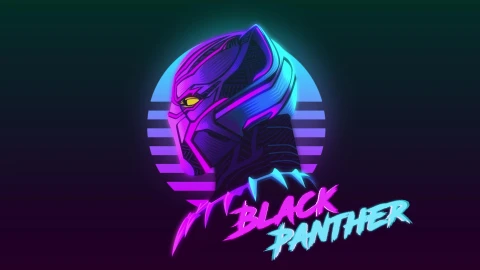 Black Panther Retrowave 4K Live Wallpaper - Free Live Wallpaper