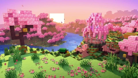 Minecraft Cherry Grove Live Wallpaper - Free Live Wallpaper