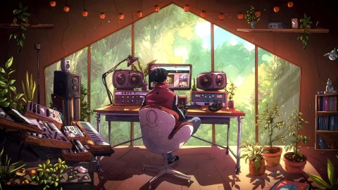 The Artist Lofi Room Live Wallpaper - Free Live Wallpaper