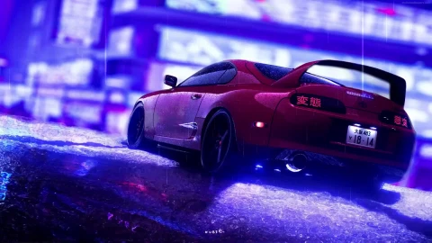 Blue Rain Toyota Supra - Free Live Wallpaper