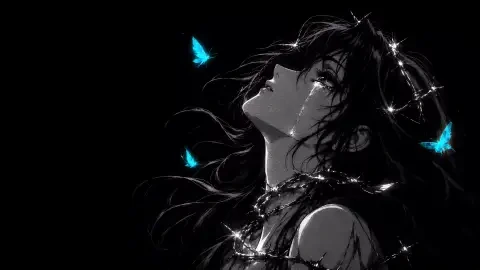 Tears & Blue Butterflies Live Wallpaper - Live wallpaper gratis