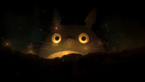 Totoro Glowing Eyes Night Live Wallpaper - Free Live Wallpaper