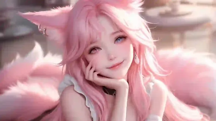 Pink Foxie Live Wallpaper